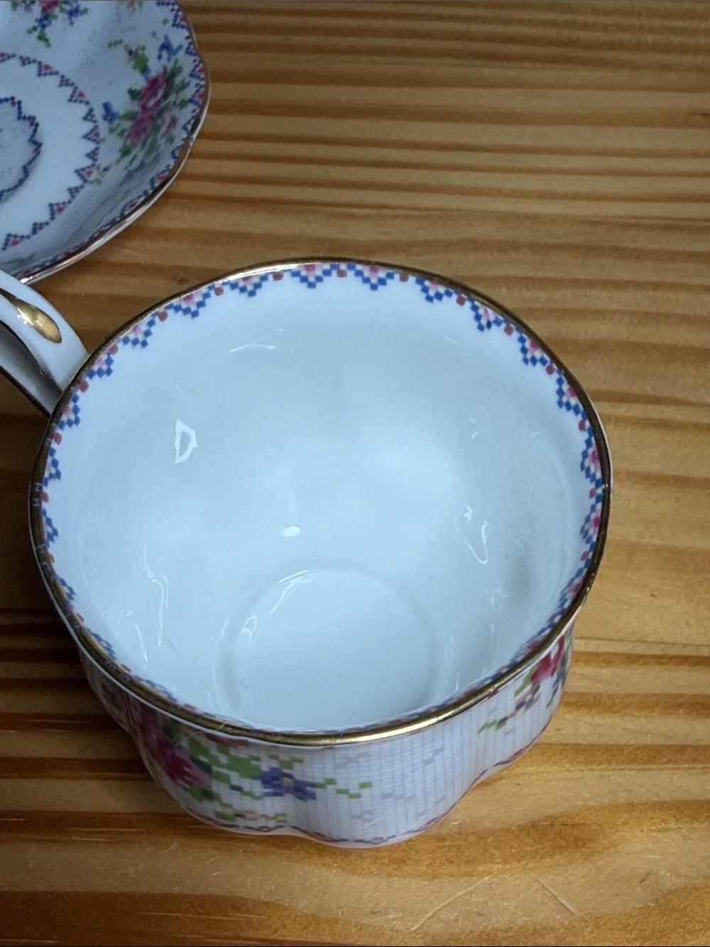 Vintage Royal Albert Petit Point Teacup & Saucer Set Fine Bone China England